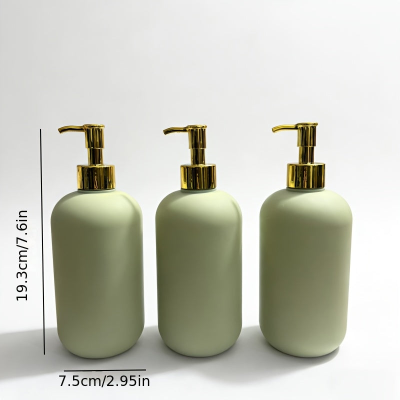 3pcs - a Set of Shampoo, Body Wash And Hair Conditioner in Separate Bottles, Press-And-Dispense Type Lotion Bottles, Luxurious Golden Elements
